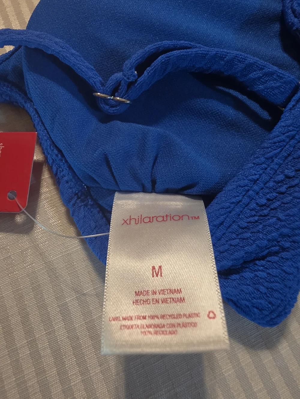 Xhilaration CobaltBlue Bikini Top Size Large M(4-6) Junior Textured Swimwear NWT